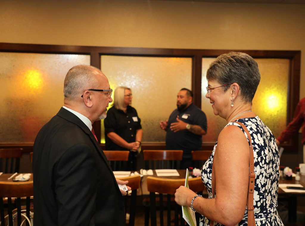 Woman successful at a networking event